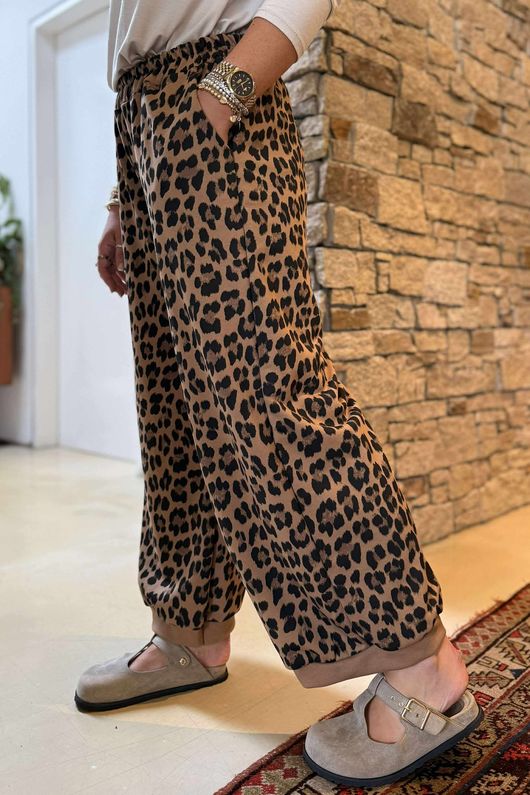The Scamp Leopard Demi Bloom Pant Camel